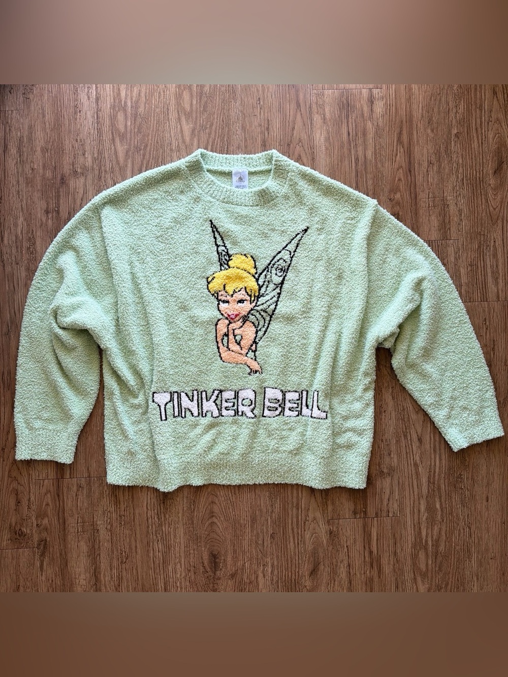 Disney Tinker Bell Plus Size 1X Pistachio Green Cozy Plush Fuzzy Sweater